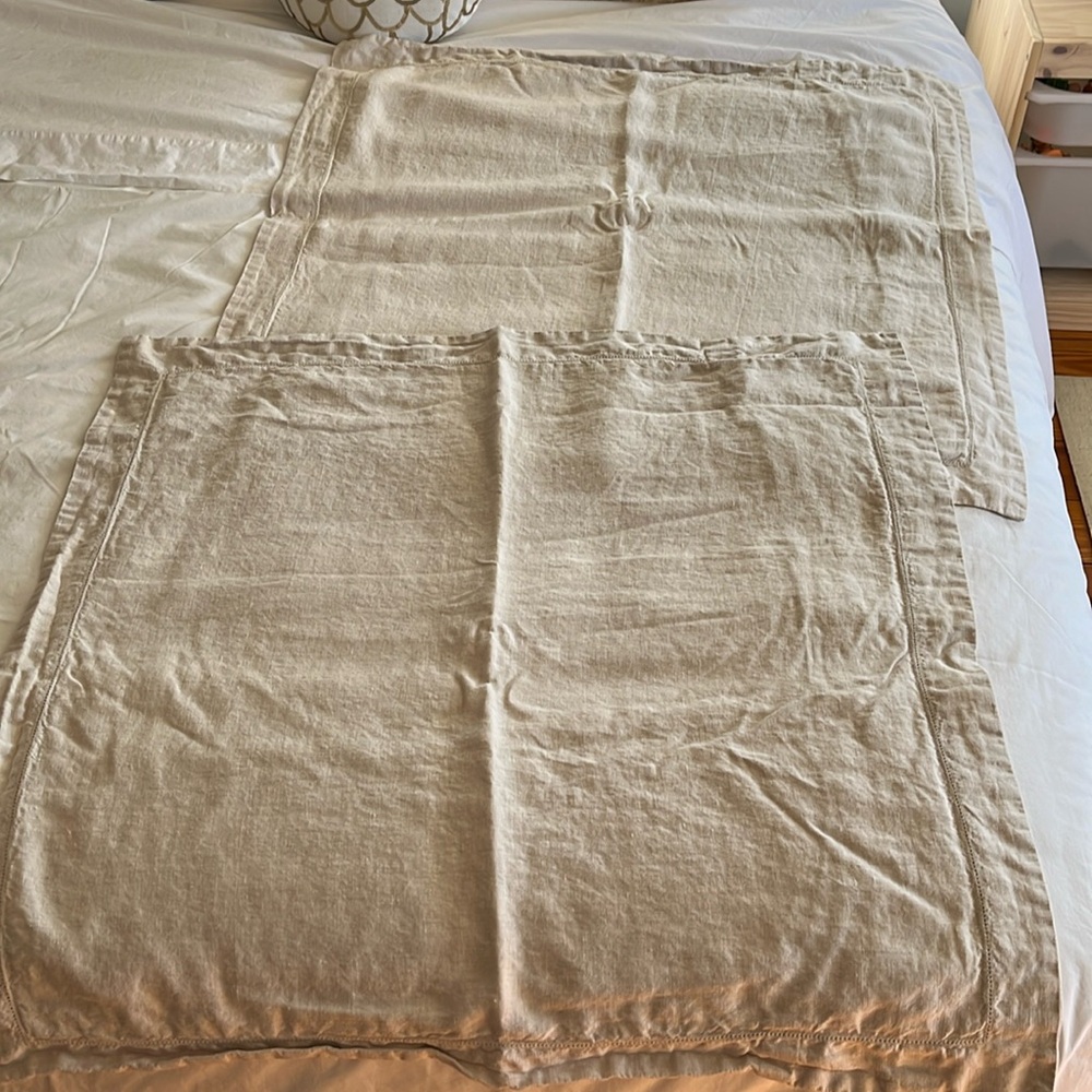 Pottery Barn euro linen shams pair